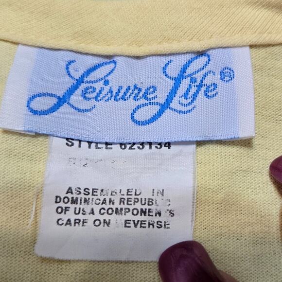 VTG - Leisure Life Dress Cover Up Yellow Short Slv Dress Size (see measurements) - Picture 8 of 10